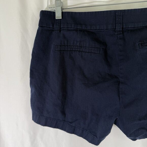 J. Crew Chino Shorts Women's 6 Navy Blue 4" Inseam 100% Cotton Mid Rise - Picture 9 of 10